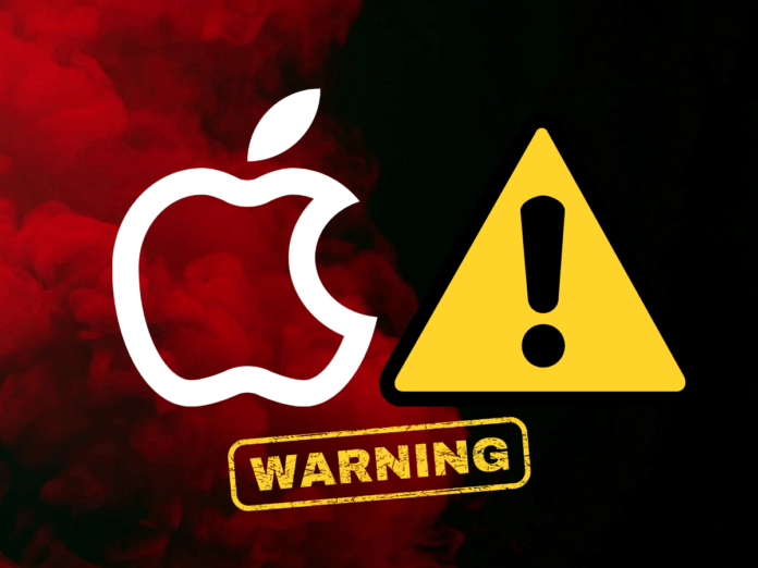 apple logo with warning about Government of India Warning for Apple iPhone and iPad Users