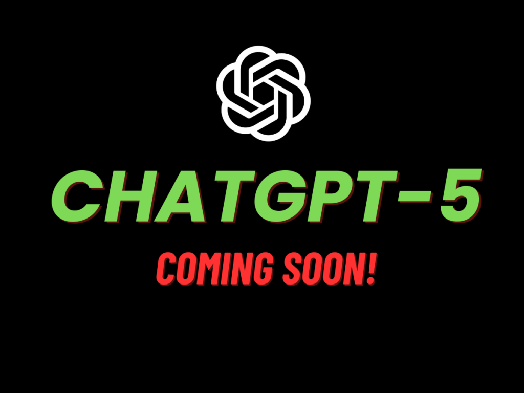 graphic with "OpenAI Launches ChatGPT-5 coming soon" written