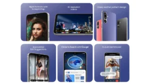 Image: Samsung Galaxy F36 5G Display, Design, and AI Software Highlights, Credit: Shiny/Techerry